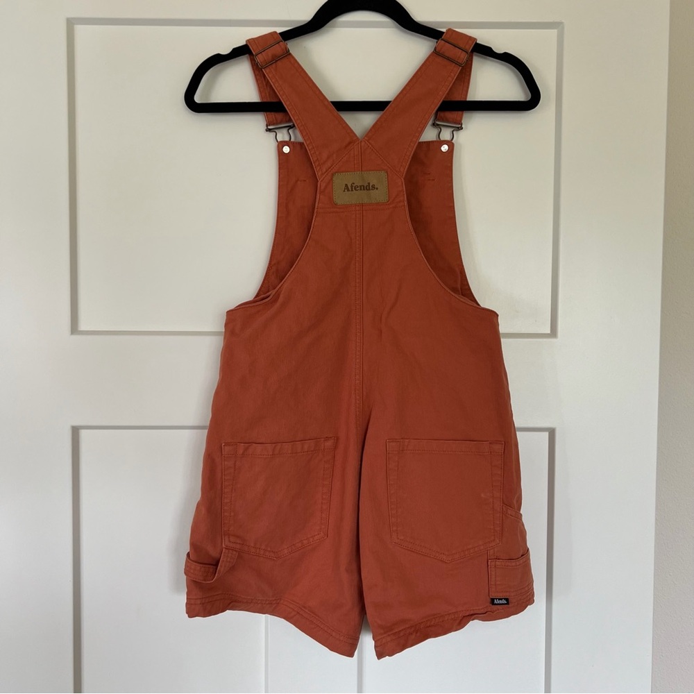 Women’s Rust Orange Short Overalls Jumper - Picture 2 of 7